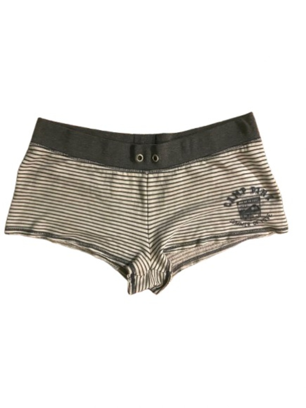 Victoria's Secret Striped Boyshorts in Gray and Cream